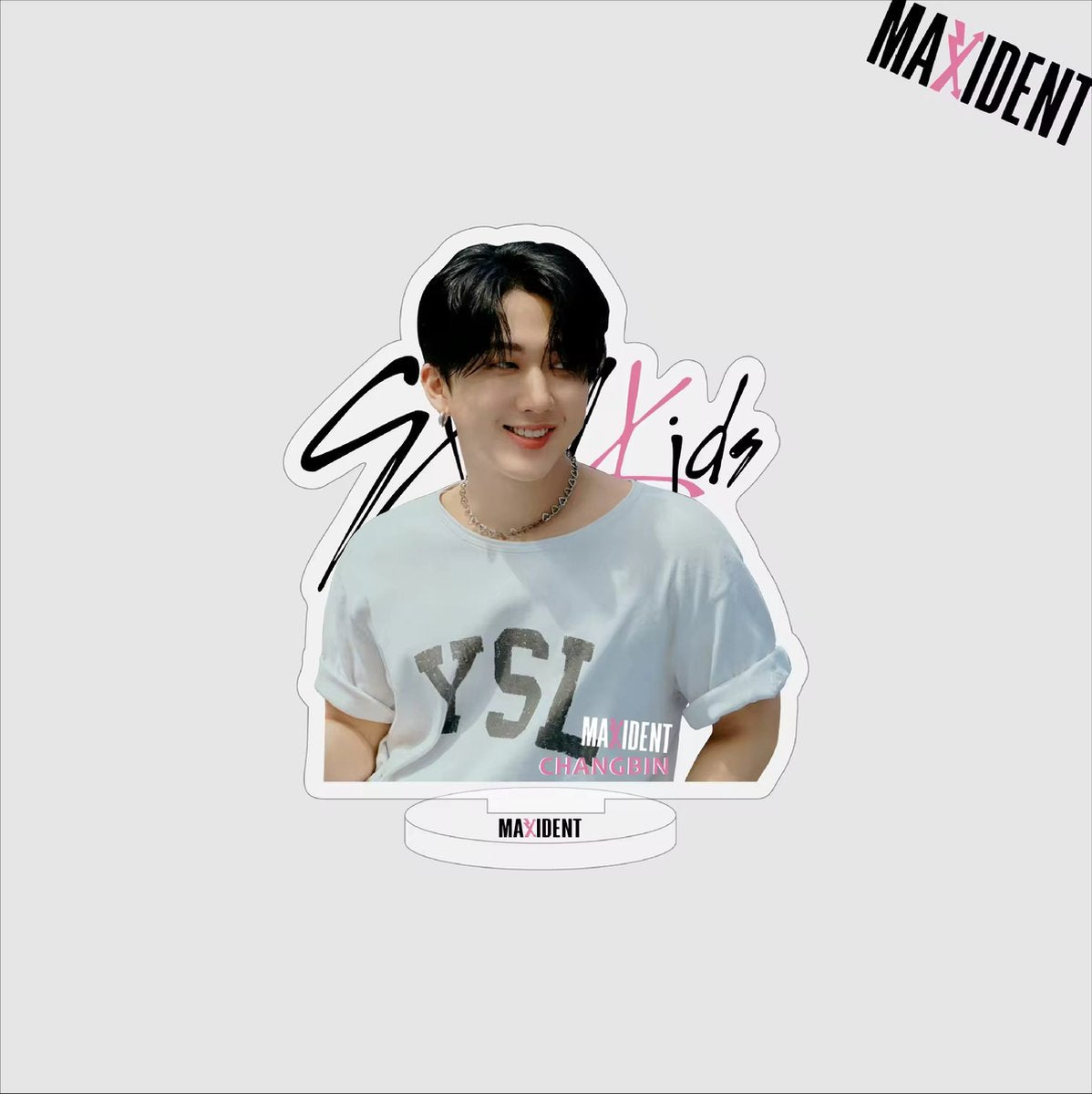 KPOP Idol Stray Kids MAXIDENT Changbin Transparent Plastic Standee Acrylic Stand [Fotostandaard]