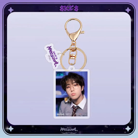 KPOP Idol Stray Kids SKZ'S MAGIC SCHOOL Bangchan Plastic Keyring Acrylic Keychain [Sleutelhanger]