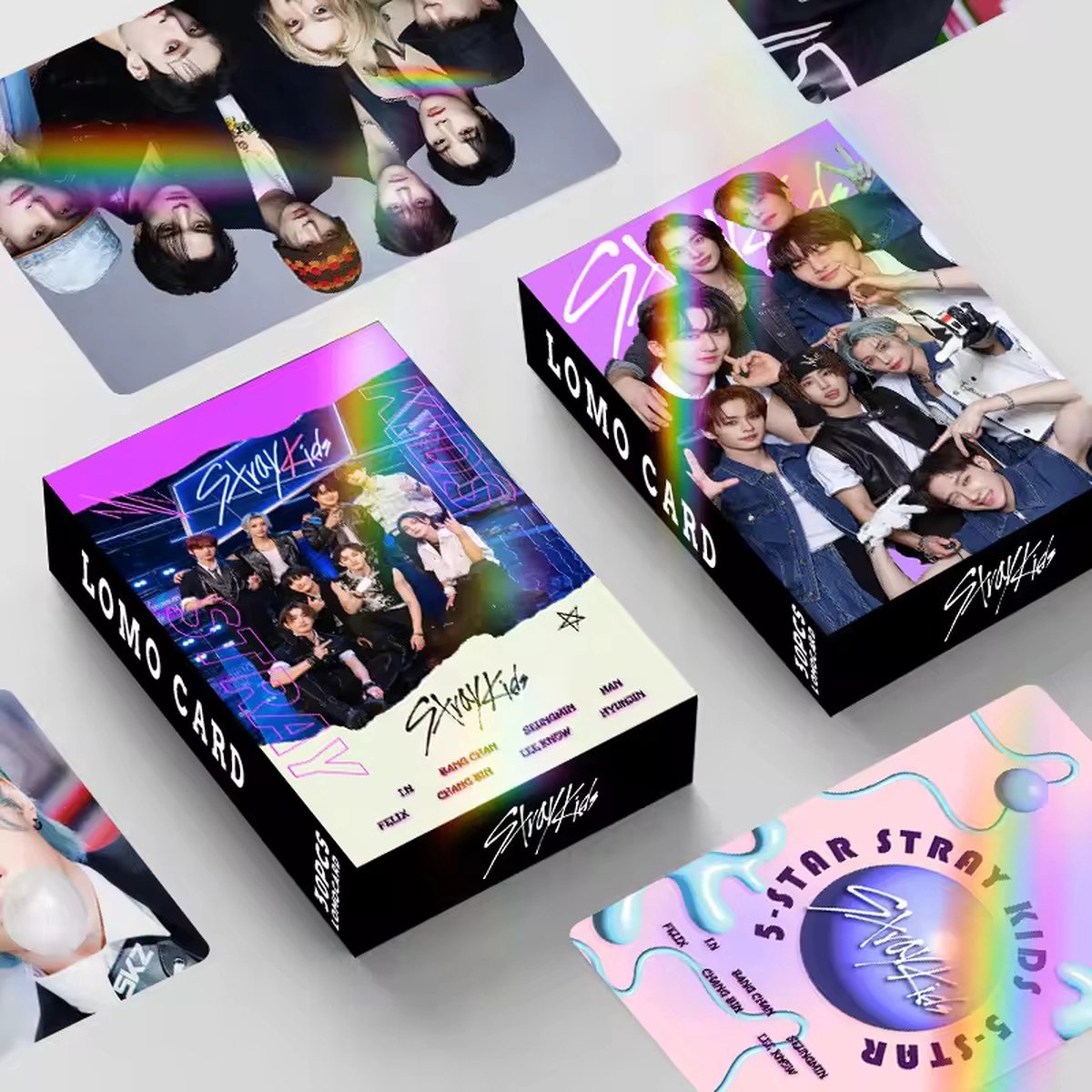 KPOP Idol 30pcs/box Stray Kids group variant 1 Laser Holograhpic Photocard [Fotokaarten]