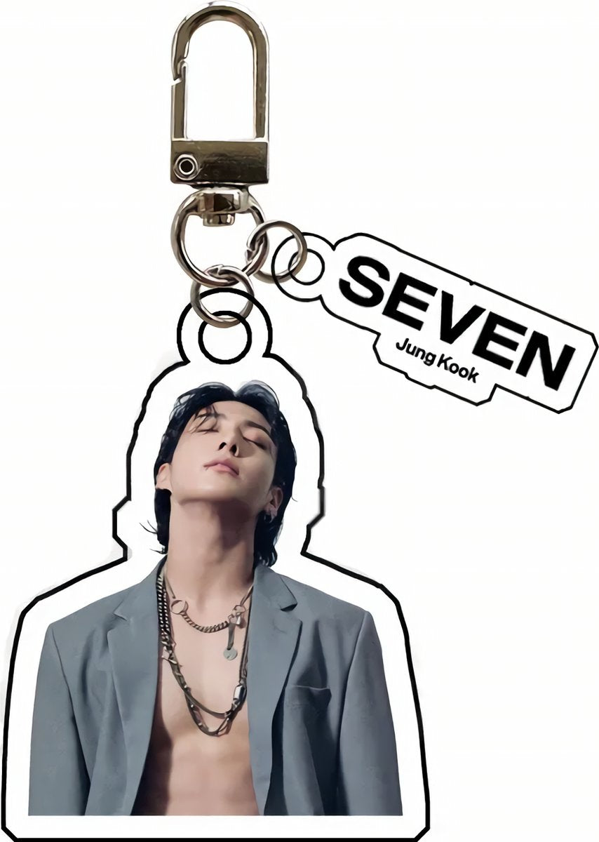 Kpop BTS BB JUNG KOOK SEVEN Plastic Acrylic Keychain